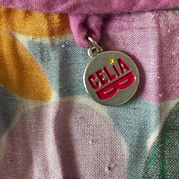 CeliaB Aneeta Purple & Orange Tiered Ruffled Sundress w/Flutter Sleeves SZ XS - Picture 9 of 9